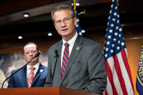 US Representative Tim Burchett speaking at press conference to announce a hearing on Unidentified Aerial Phenomena (UAP) at the U.S. Capitol.