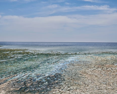 Wide view of dry area and sea