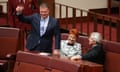 Western Australian One nation senator Rod Culleton after delivering his maiden speech in the Senate on 12 October.