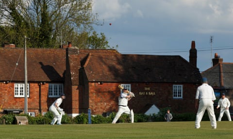 Hambledon Cricket Club third XI bat against Portsmouth third XI in a Hampshire League match at Broadhalfpenny Down.