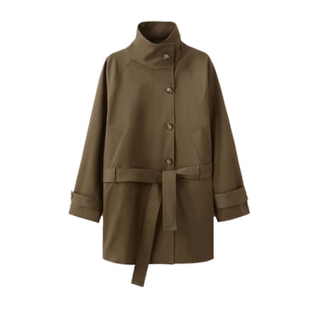 Mango Funnel neck belted trenchcoat