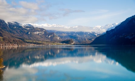 Lake Brienz seen from a train.