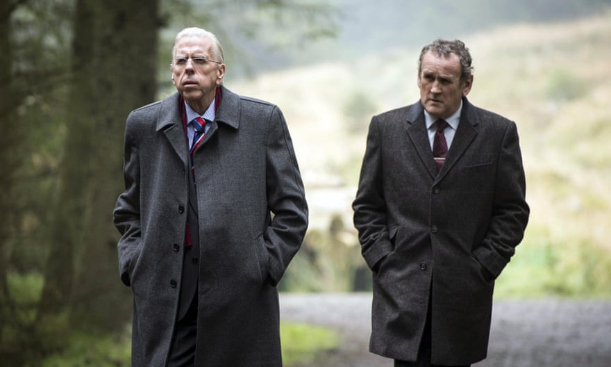 Timothy Spall and Colm Meaney as Ian Paisley and Martin McGuinness in The Journey.
