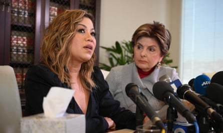 Lizzette Martinez, pictured with attorney Gloria Allred, was 17 when she was allegedly sexually victimized by Kelly.