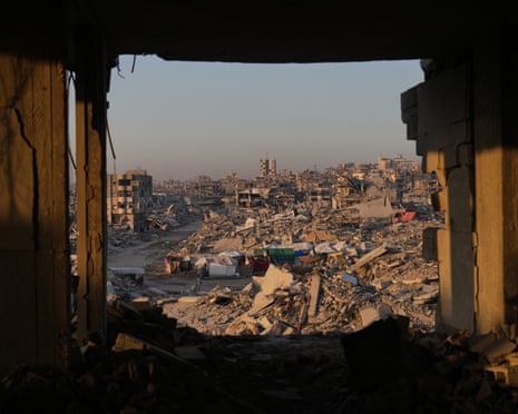 Destruction caused by the Israeli air and ground offensive is seen in Sheikh Radwan neighbourhood in Gaza City, Wednesday, 22 October 2025.