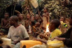 Ba'aka enact their traditional hunting ceremony