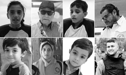 Eight black and white photos of Palestinians who were part of Gaza’s Nippers