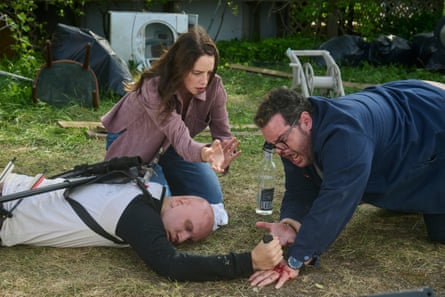 Anthony Carrigan, Kaya Scodelario and Josh Gad in Adulthood