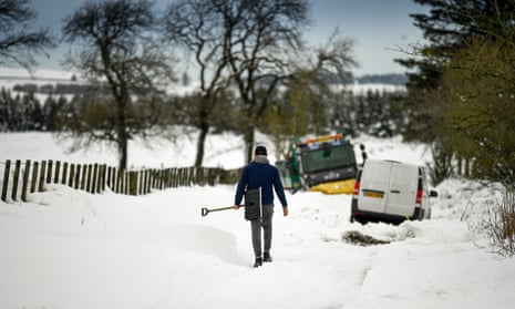 Lamancha, Scotland. The first named storm of 2021 has swept across the north of England and Scotland, bringing flooding and heavy snow.