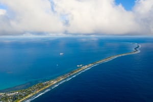 An aerial view of Fongafale island