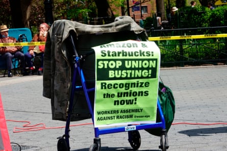 A pro-union sign in Union Square, New York City.