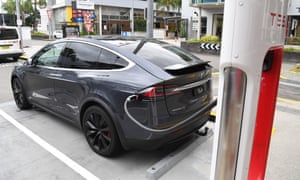 A stock image of a Tesla model X car being charged in Brisbane, Wednesday 27 February 2019.