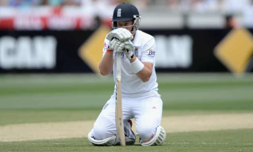Despair for Joe Root after his dismissal at Melbourne in England’s nightmarish 2013-14 Ashes tour.