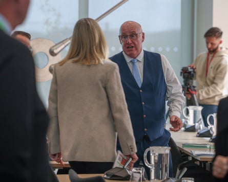 The Editor of The Nottingham Post and Nottinghamshire Live, Natalie Fahy pictured as she hands the leader of Nottinghamshire County Council, Reform Councillor Mick Barton a copy of The Nottingham Post ahead of a full council meeting held at Oak House.