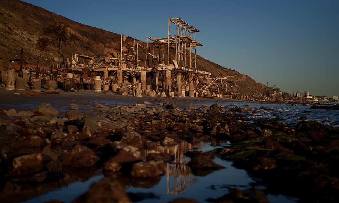 A destroyed home in Malibu, California