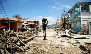 Hurricane damage in Roseau, Dominica.