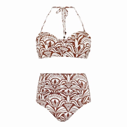 Halterneck ruched bikini