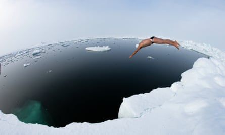 Lewis PughEndurance swimmer Lewis Pugh swims across the North Pole on 15 July 2007