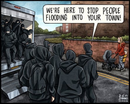 Ben Jennings on the far-right disturbances in Dover and Portsmouth – cartoon