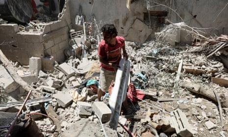 Aftermath of an Israeli strike on a house in Deir Al-Balah in the central Gaza Strip.