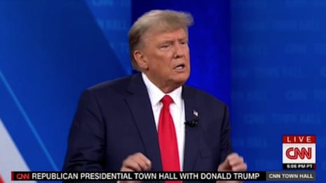 Trump's false claims on election lies and pro-choice Democrats in CNN town hall – video