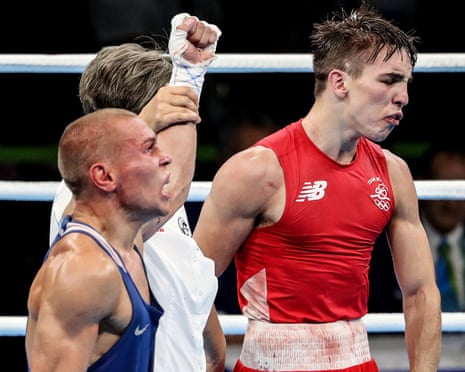 Rio 2016 Olympic Games Day 11, Riocentro Pavilion, Rio de Janeiro, Brazil - 16 Aug 2016<br>Mandatory Credit: Photo by Inpho/REX/Shutterstock (5830171bf) Men's Bantamweight 56kg Quarter-Final. Michael Conlan (Red) vs Vladimir Nikitin (Blue). Ireland's Michael Conlan following his defeat to Vladimir Nikitin of Russia Rio 2016 Olympic Games Day 11, Riocentro Pavilion, Rio de Janeiro, Brazil - 16 Aug 2016