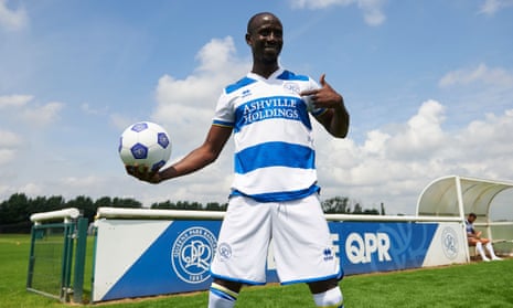 Albert Adomah at QPR’s training ground for the launch of this season’s kit.