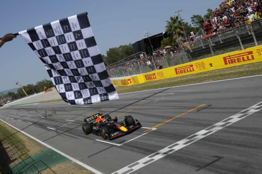 Max Verstappen takes the chequered flag to lead the world championship.