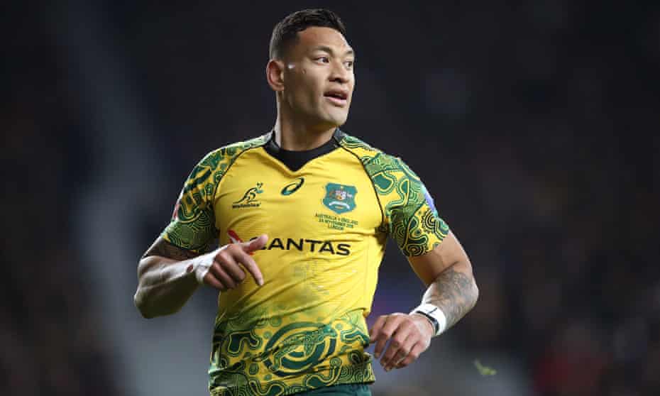 Israel Folau in action for the Australia rugby union team in 2018.