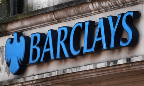 A Barclays bank branch logo in London