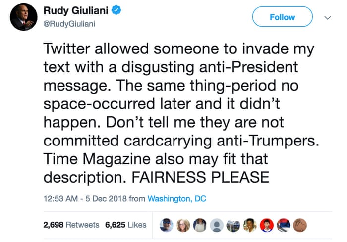 Rudy Giuliani Latest Tweet Rudy Giuliani Latest Tweet
