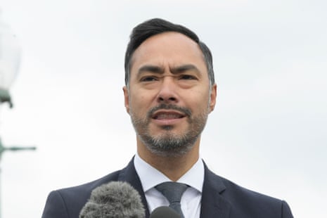 Joaquin Castro in front of a microphone.