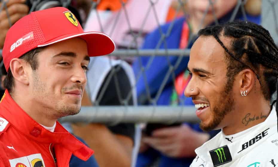 Charles Leclerc and Lewis Hamilton.