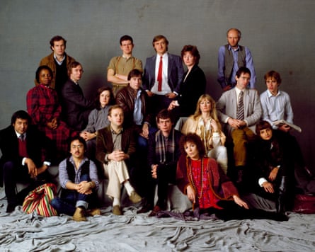 Some of Granta’s 20 Best of Young British Novelists, 1983, including Julian Barnes (back, centre), Martin Amis (middle, right) and Rose Tremain (front, centre right)