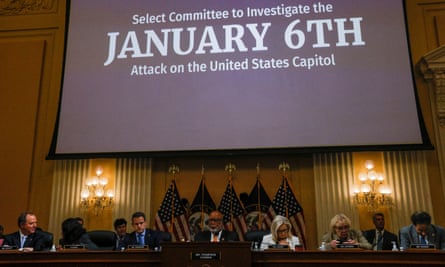 Members of the January 6 House select committee at the fifth public hearing.