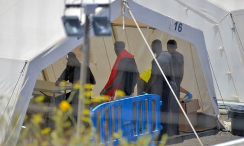 People inside a tent