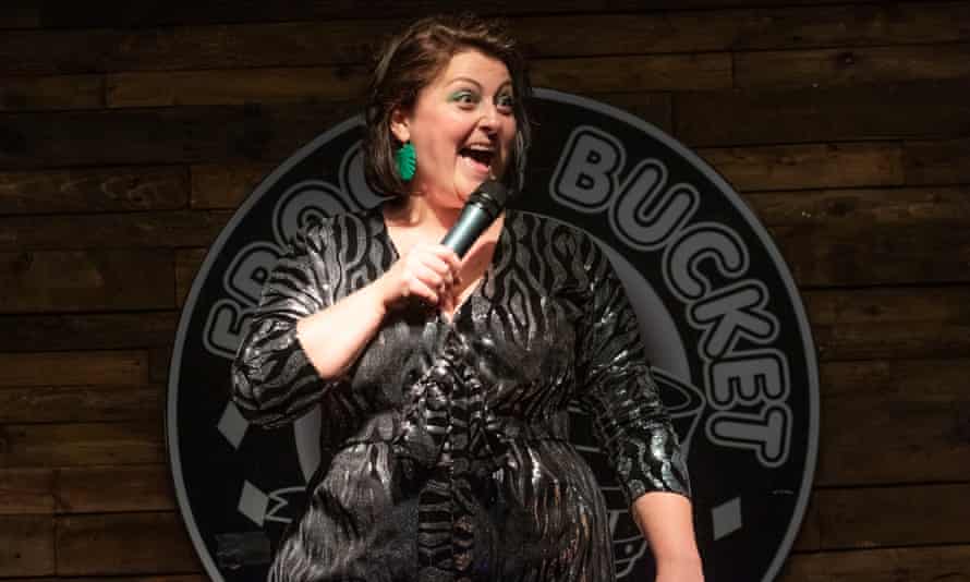 Kiri Pritchard-McLean performs at the Women In Comedy Festival Fundraiser, a UK government pilot testing comedy show, at the Frog and Bucket Comedy Club on July 29, 2020 in Manchester, England. (Photo by Carla Speight/Getty Images)
