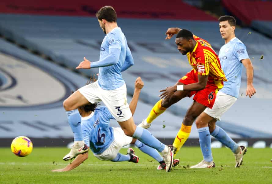 Semi Ajayi (second right) put in a wonderful defensive display for West Brom.