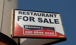 A ‘restaurant for sale’ sign in Surrey