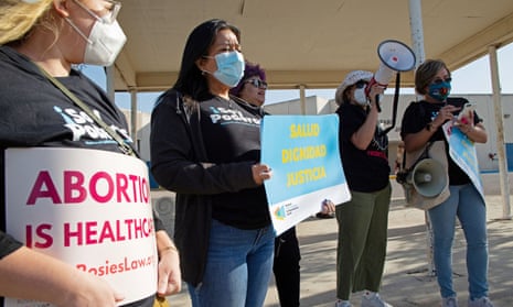 Reproductive rights advocates in Rio Grande City, Texas on 9 April 2022.