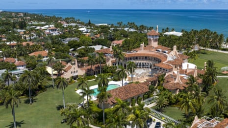 n aerial view of former president Donald Trump's Mar-a-Lago club in Palm Beach, Florida.
