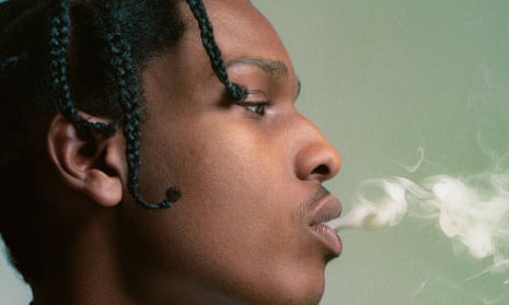 ASAP Rocky blows out smoke