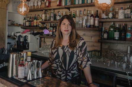 Gina Lo Bue behind the counter of her restaurant