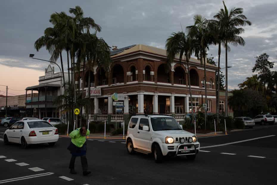 Mullumbimby’s main street at dusk.