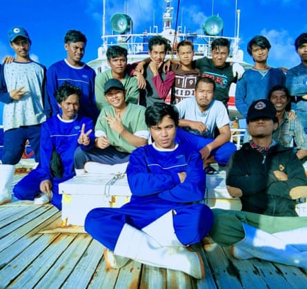 Crew members of Long Xing 629