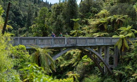 Bridge to Nowhere Mountains to Sea cycle trail Whanganui National Park, New Zealand