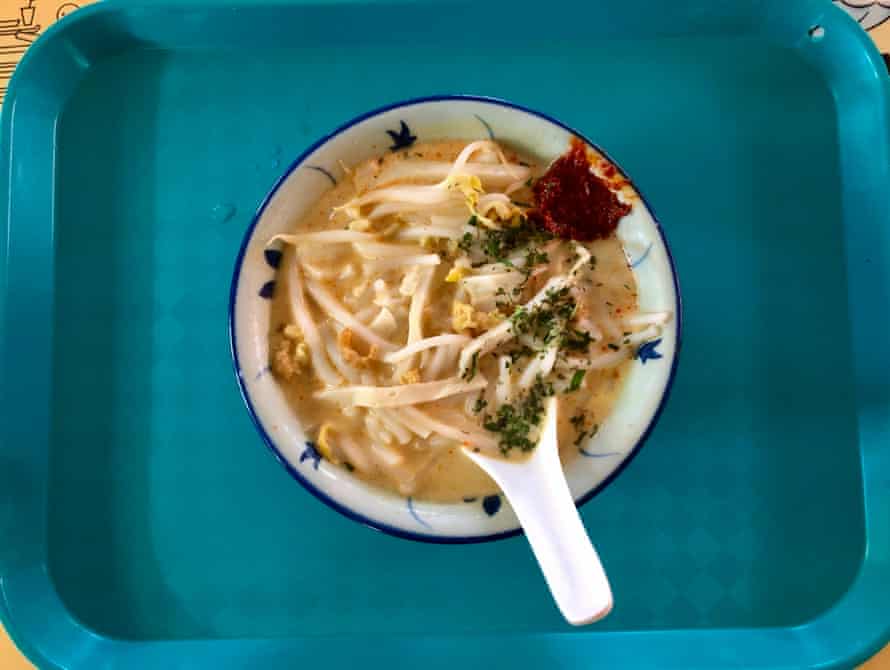 Laksa, noodles in a coconut-shrimp soup.