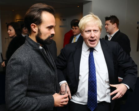 Evgeny Lebedev and Boris Johnson standing together