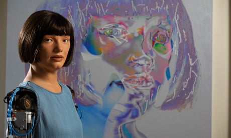 Ai-Da with self-portrait