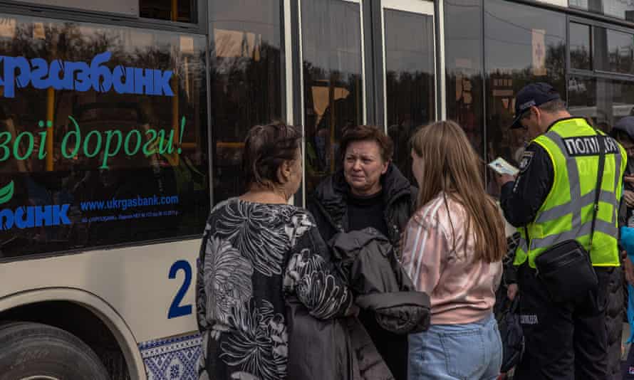 Evacuees from Mariupol and its surrounds arrive in Zaporizhzhia.